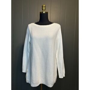 Talbots Ivory Petites Knit Oversized Sweater Pullover MP Medium Petite‎